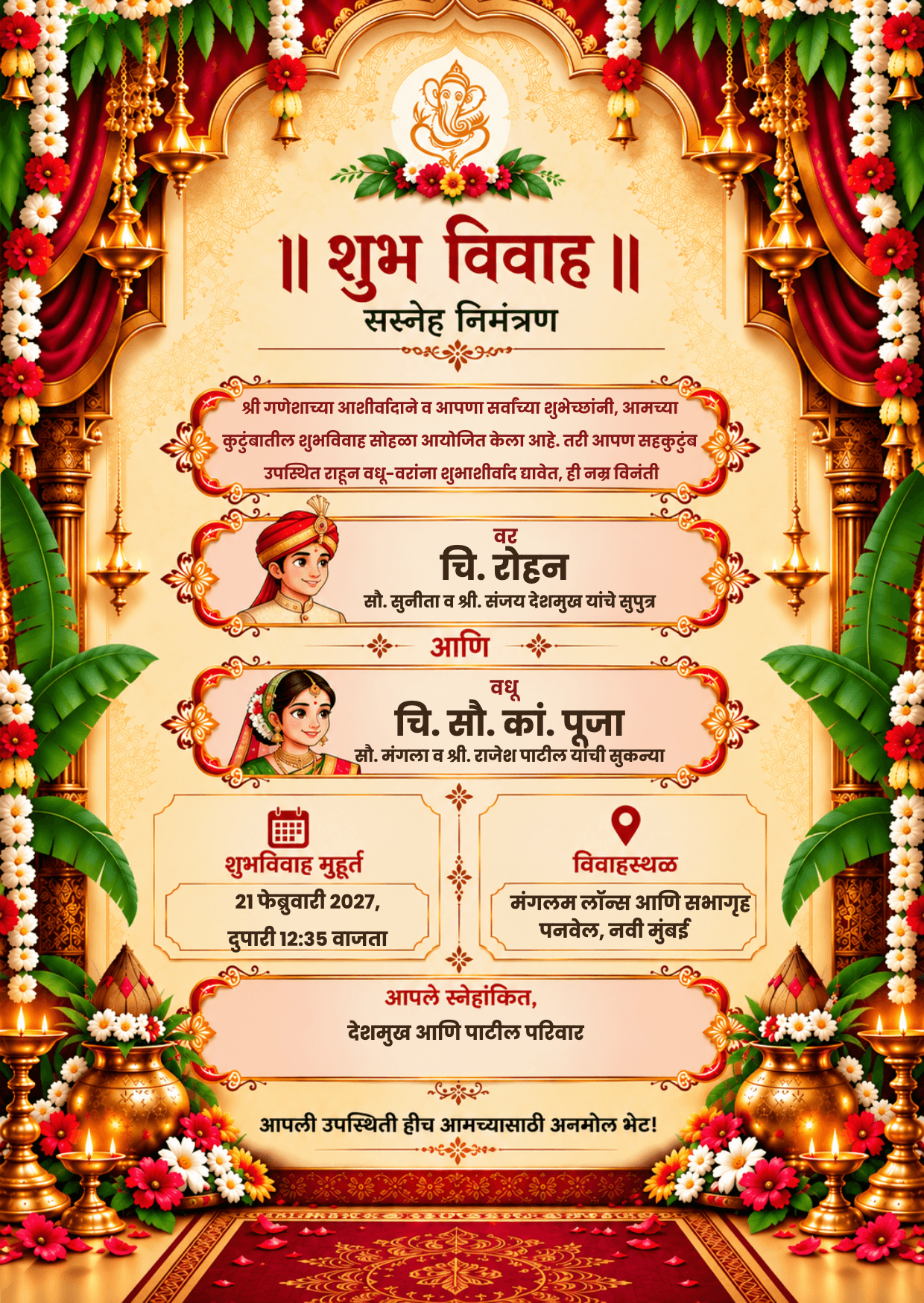Marathi Lagna Patrika Making Online – मराठी लग्नपत्रिका